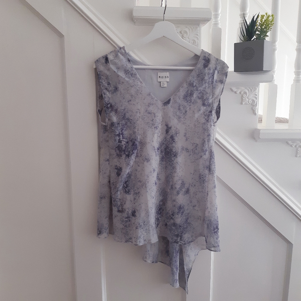 Reiss Cordelia Asymmetrical Polyester Top